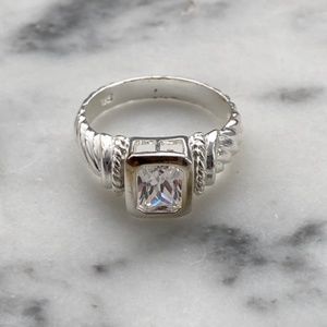 Sterling Silver Diamond Solitaire Ring